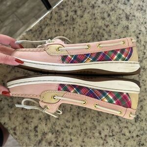 Sperry Too Sider Angelfish - Rose/Plaid - Size 6.5